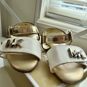 Michael Kors Kids Gold and White Sandals